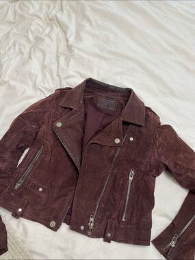 Blank NYC Suede Moto Jacket in Burgundy